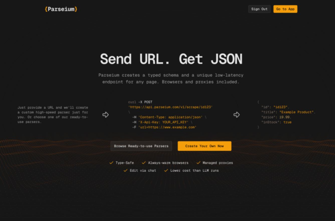 Parseium screenshot and logo